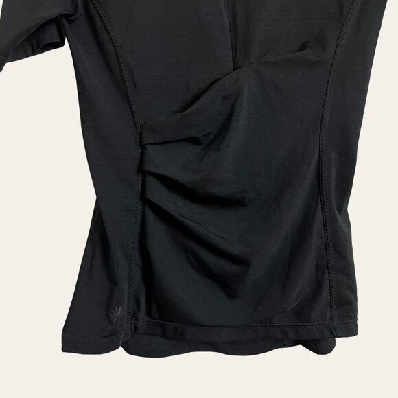 Athleta Pacifica Wrap Front Quarter Zip Black Tee Size XS - Picture 5 of 7